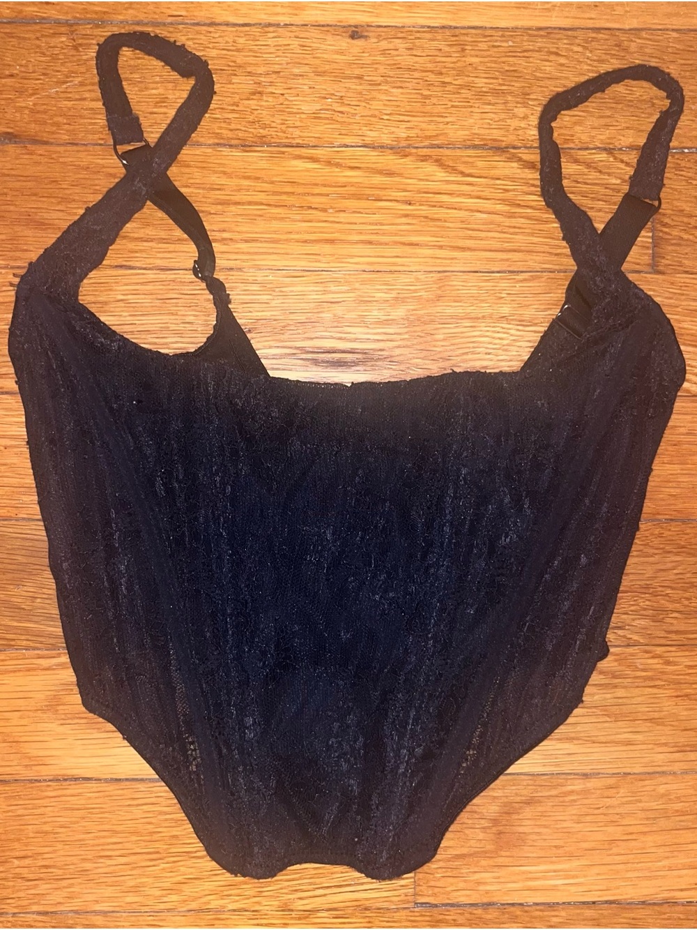 Urban Outfitters Black Textured Cropped Tank Top